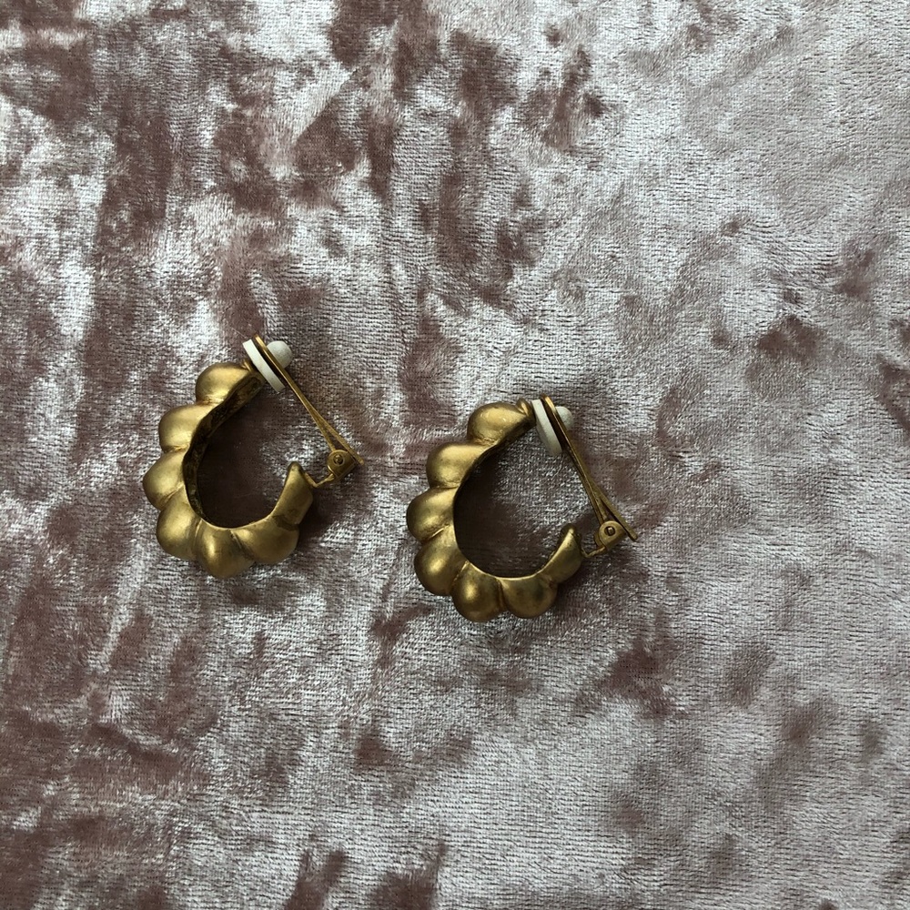 Gold clip on hoop earrings